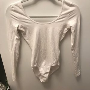 american apparel white long sleeve bodysuit